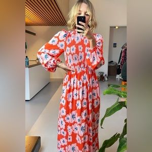 Never Fully Dressed Summer Floral Cherry Blossom Midi Dress